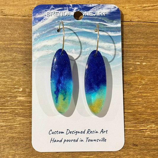 BRENDA STONE ART - Ocean Tear Medium Hoop Earrings 2