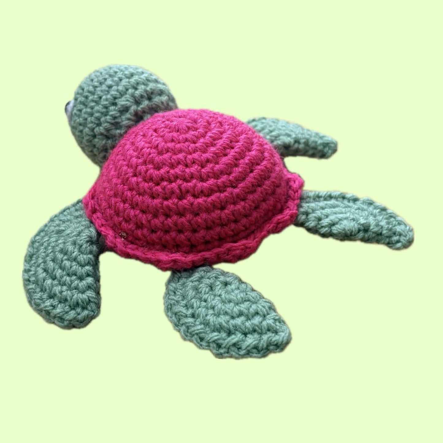 BEAKNITS-Crocheted Turtle - Raspberry Pink Shell