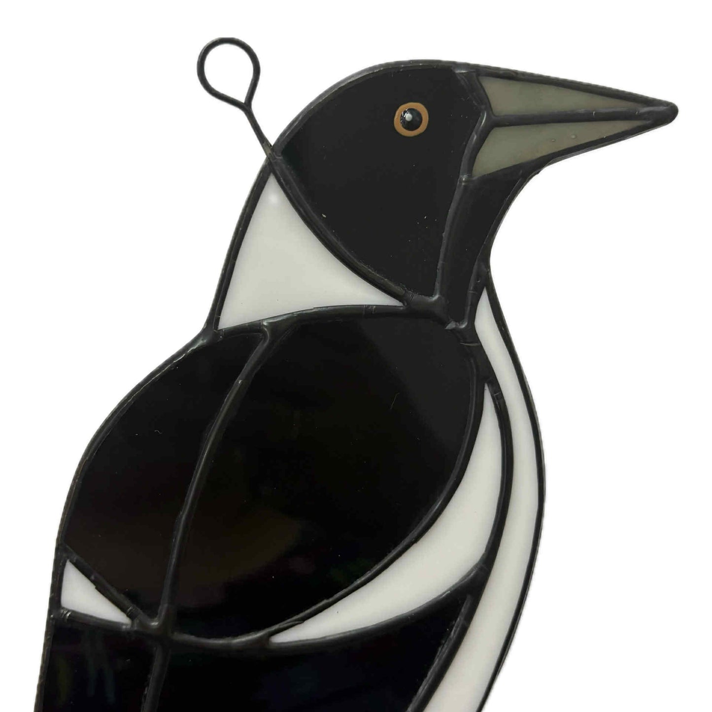 SWAN GLASS - SWOOP THE AUSTRALIAN MAGPIE - Stained Glass Ornament