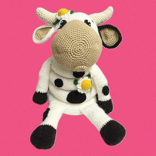 HOOKED BY JEN- DAISY Crochet Stacking Cow