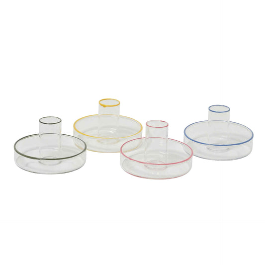 In The Roundhouse - Glass Taper Candle Holders - Set of 4