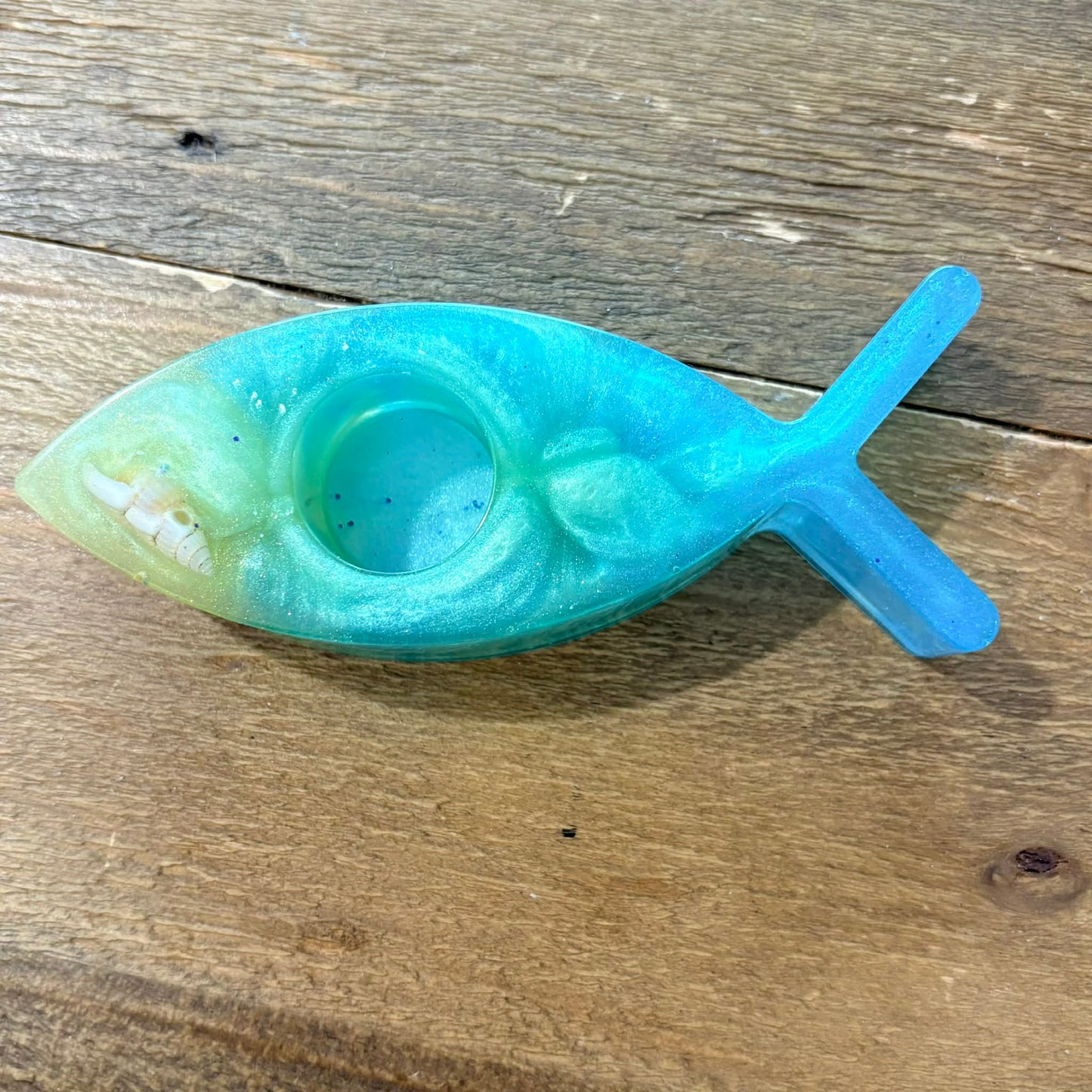 BRENDA STONE ART - Resin Fish Candle Holder 1