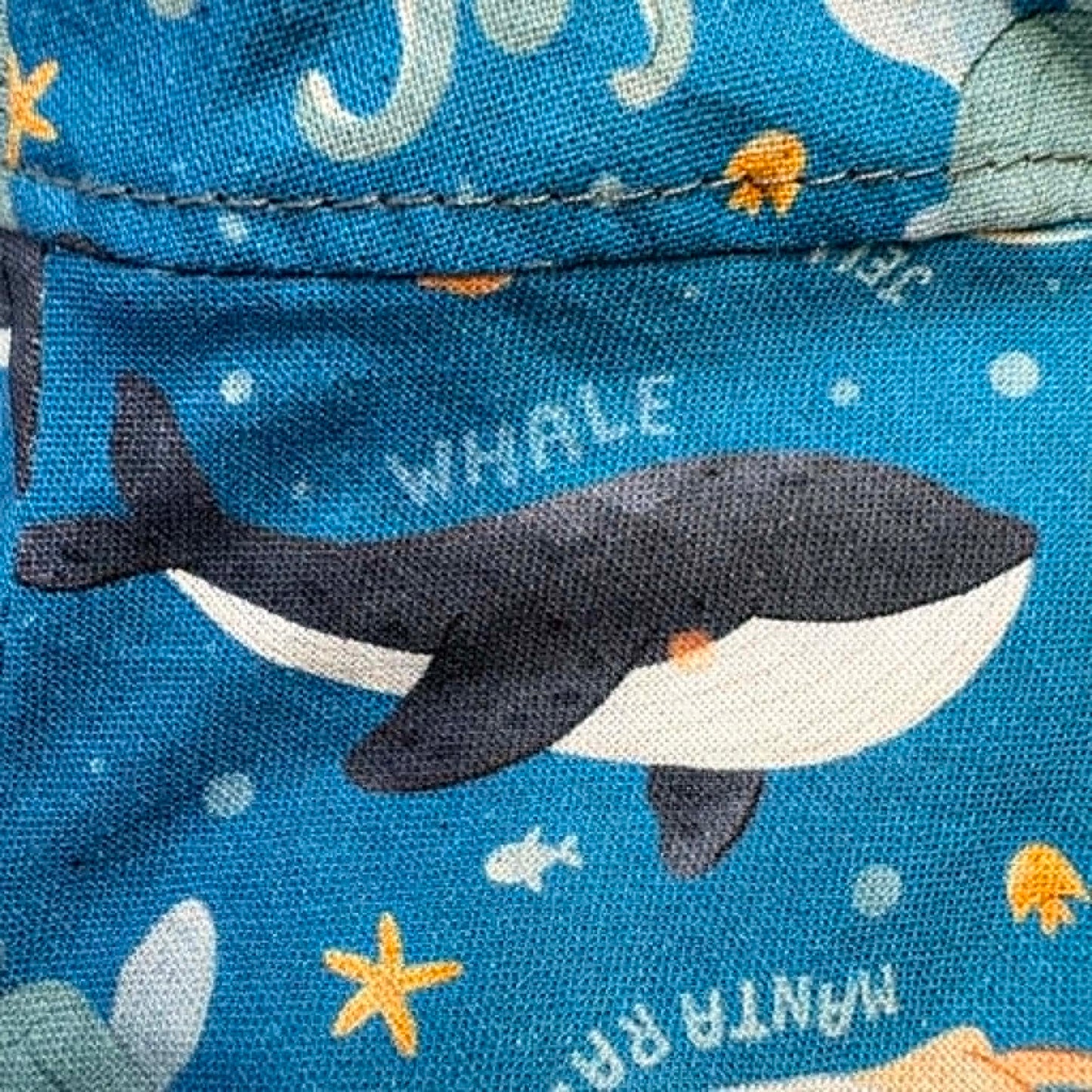 Teacups n Quilts - Baby Sea World Fabric Hat - Kids Size Large