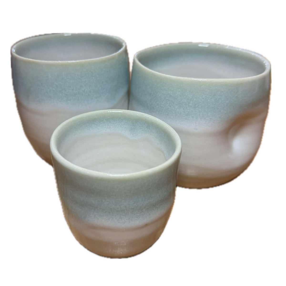 EARTH BY HAND- Hug Mugs- Seafoam Blue Glaze
