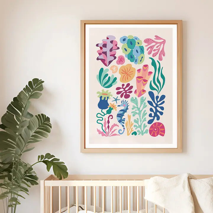 3 BIRDIES STUDIO- "Modern Coral" A5 Art Print