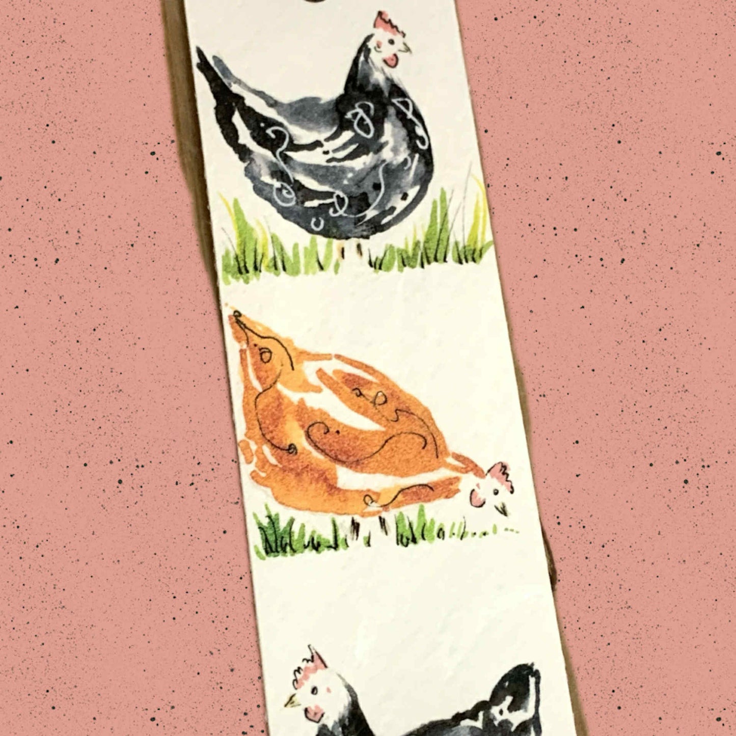 ESZTER'S CREATIONS- "Chickens" Bookmark- Textured Paper