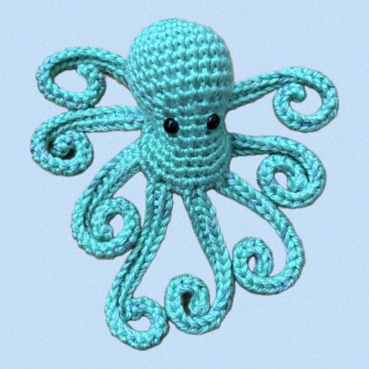 BEAKNITS- CROCHETED OCTOPUS - Green with Silver dappled