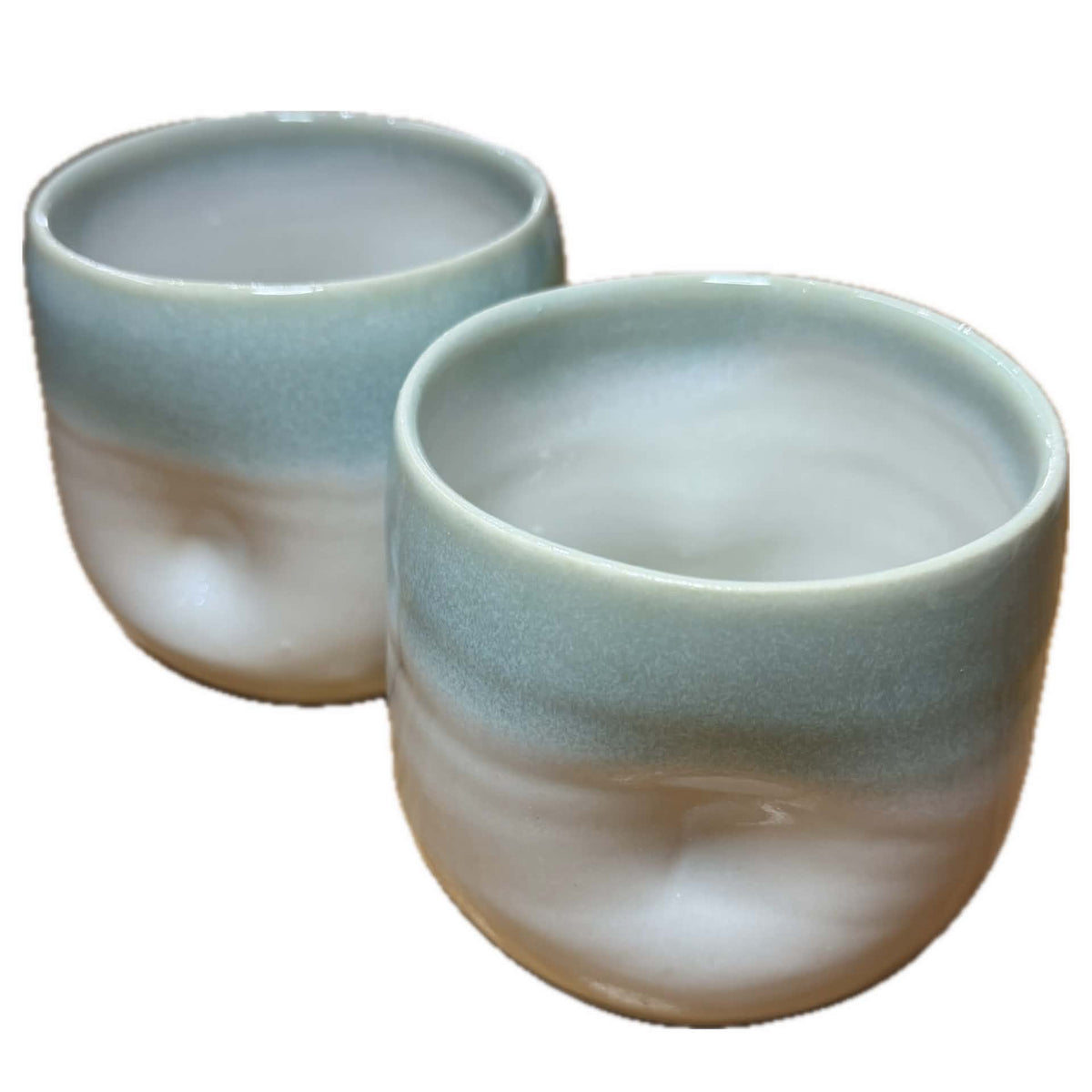 EARTH BY HAND- Hug Mugs- Seafoam Blue Glaze