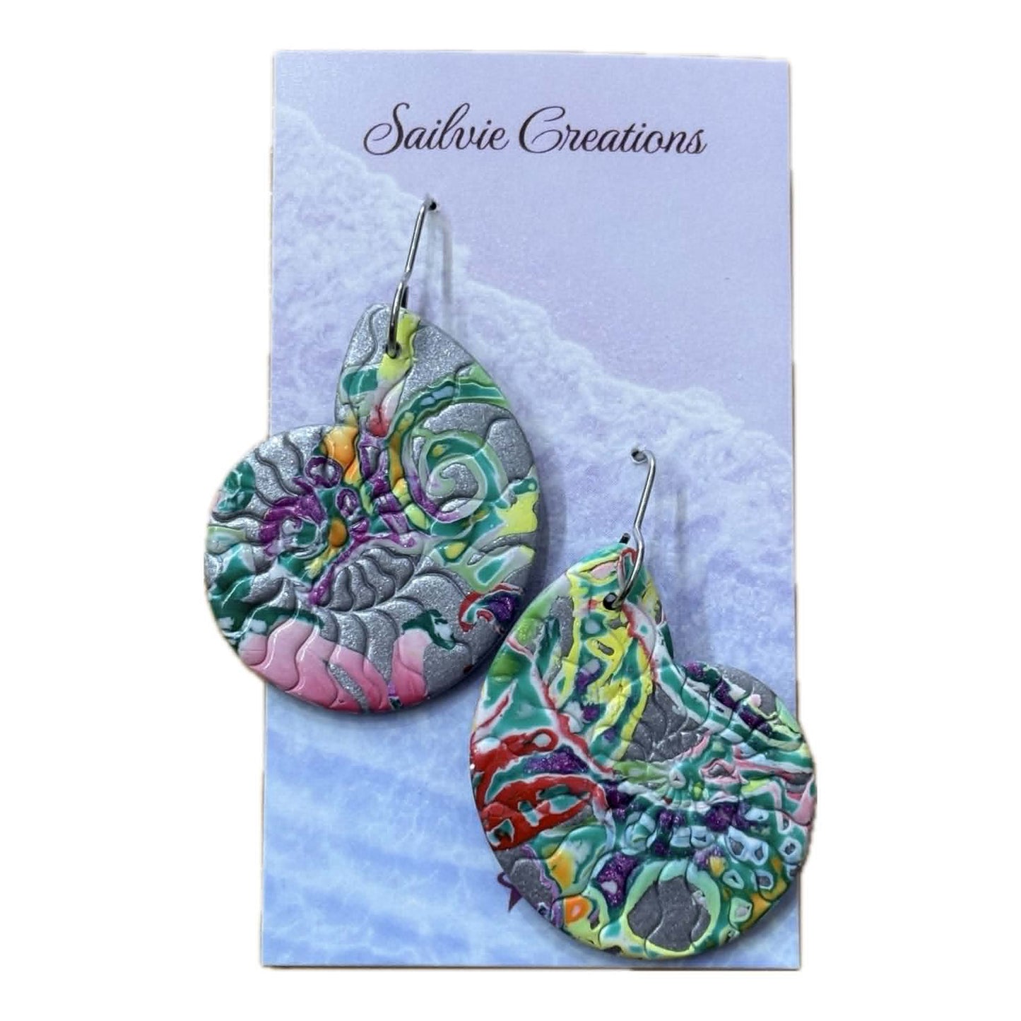 Sailvie Creations - Rainbow Shell Hook Dangle Earrings
