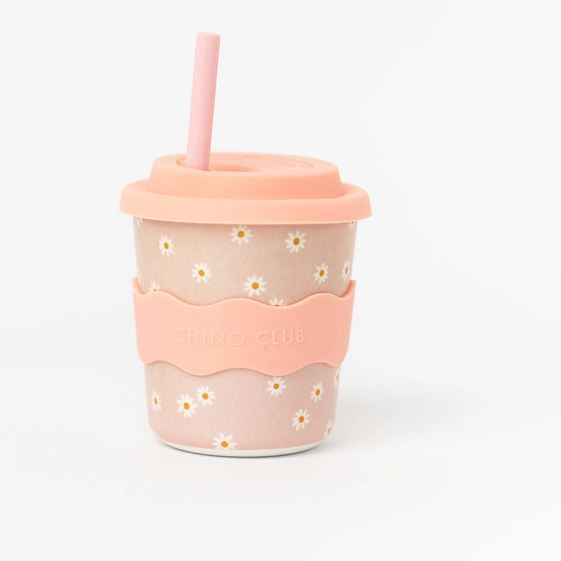 CHINO CLUB- Kids 8oz Reusable Keep Cup- Pink Daisy