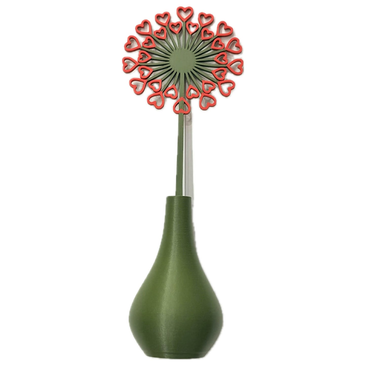 DWAYNSKI.3D - DANDELION HEARTS BLOOMS - MAGNETIC BUD VASE WITH PRINTED FLOWER STEM