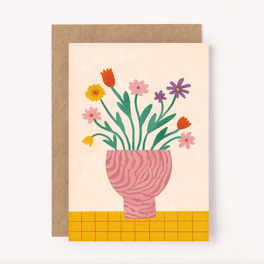 LAUREN SISSON STUDIO- "Flower Vase" - Blank Greeting Card