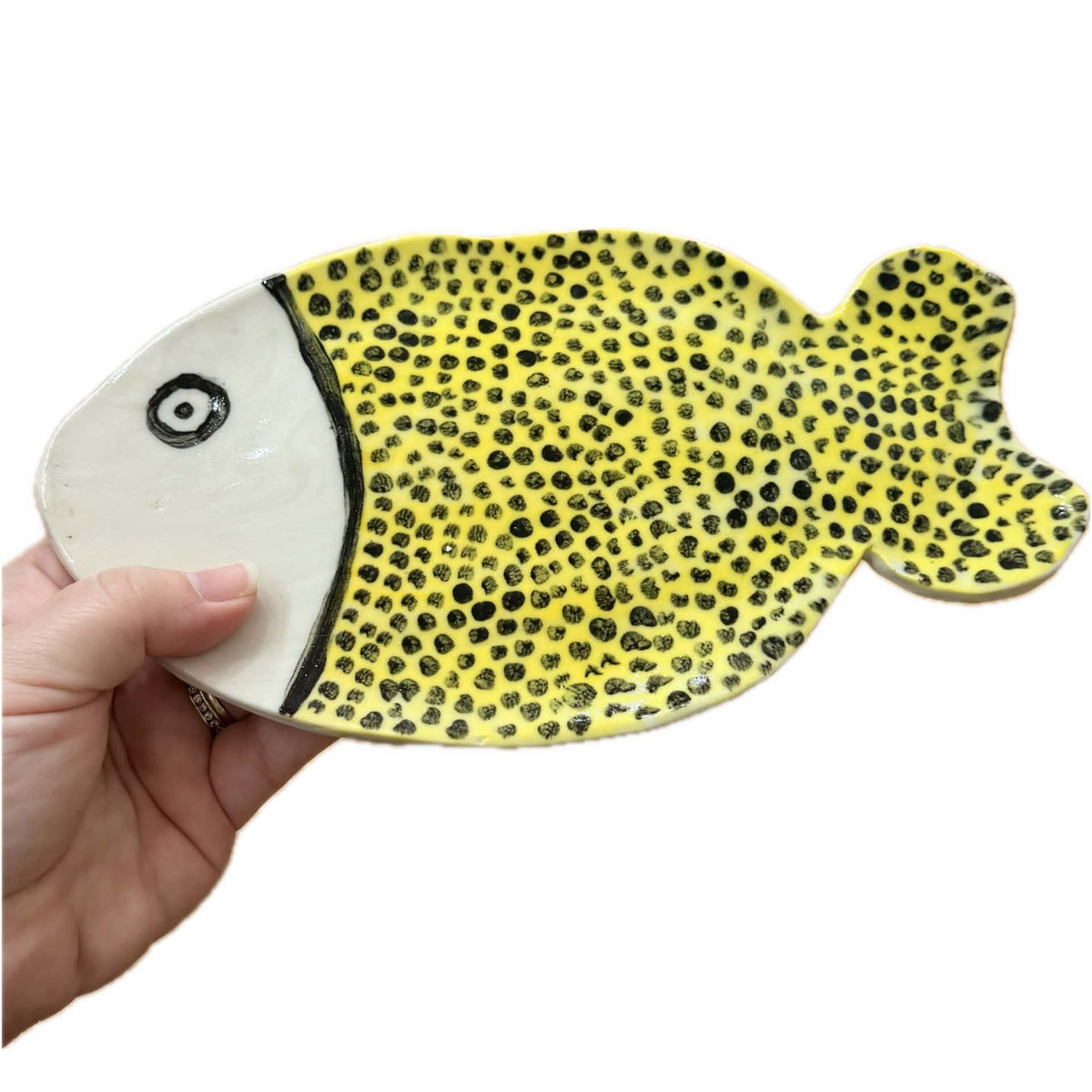 EARTH BY HAND- Hand Built Painted "Fish" Platter