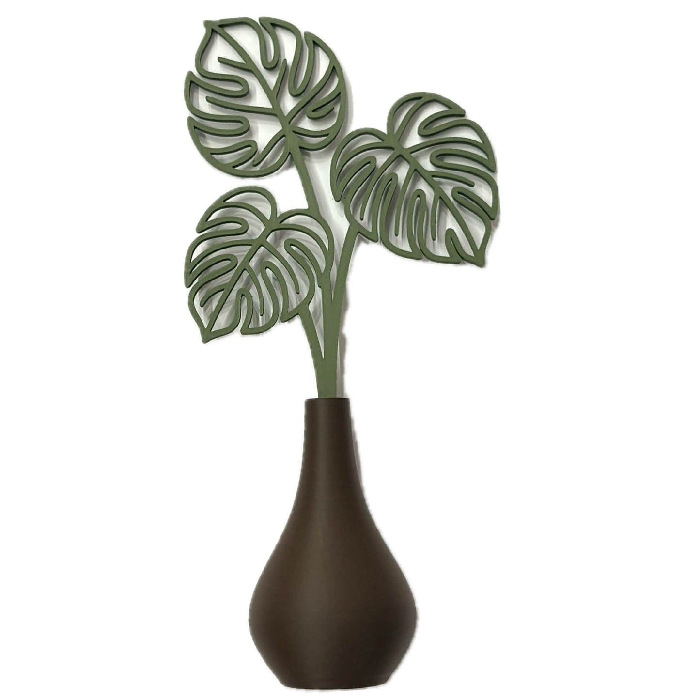 DWAYNSKI.3D - MONSTERA LEAVES - MAGNETIC BUD VASE WITH PRINTED FLOWER STEM