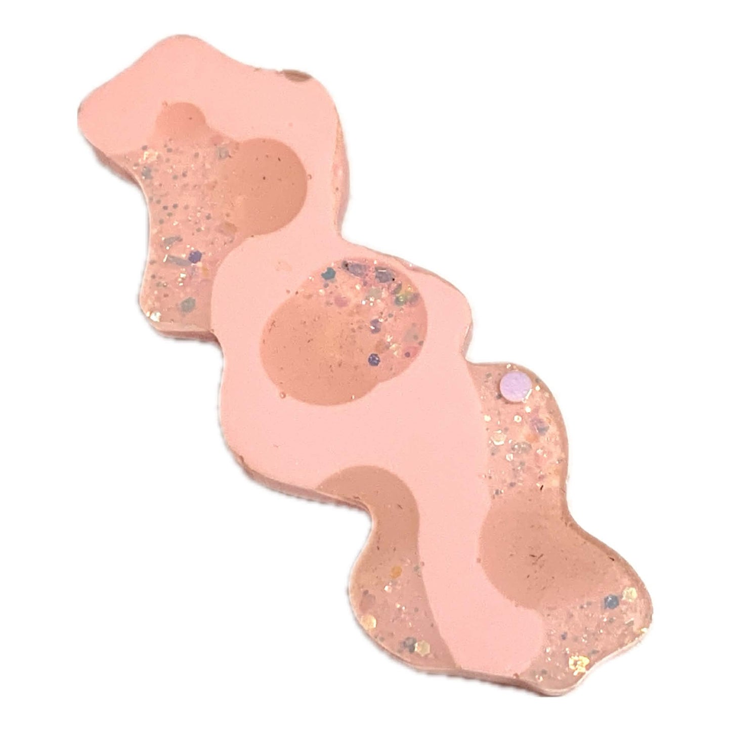 THIS BIRD HAS FLOWN - Pink Squiggles - Large Acrylic Alligator Hair Clip