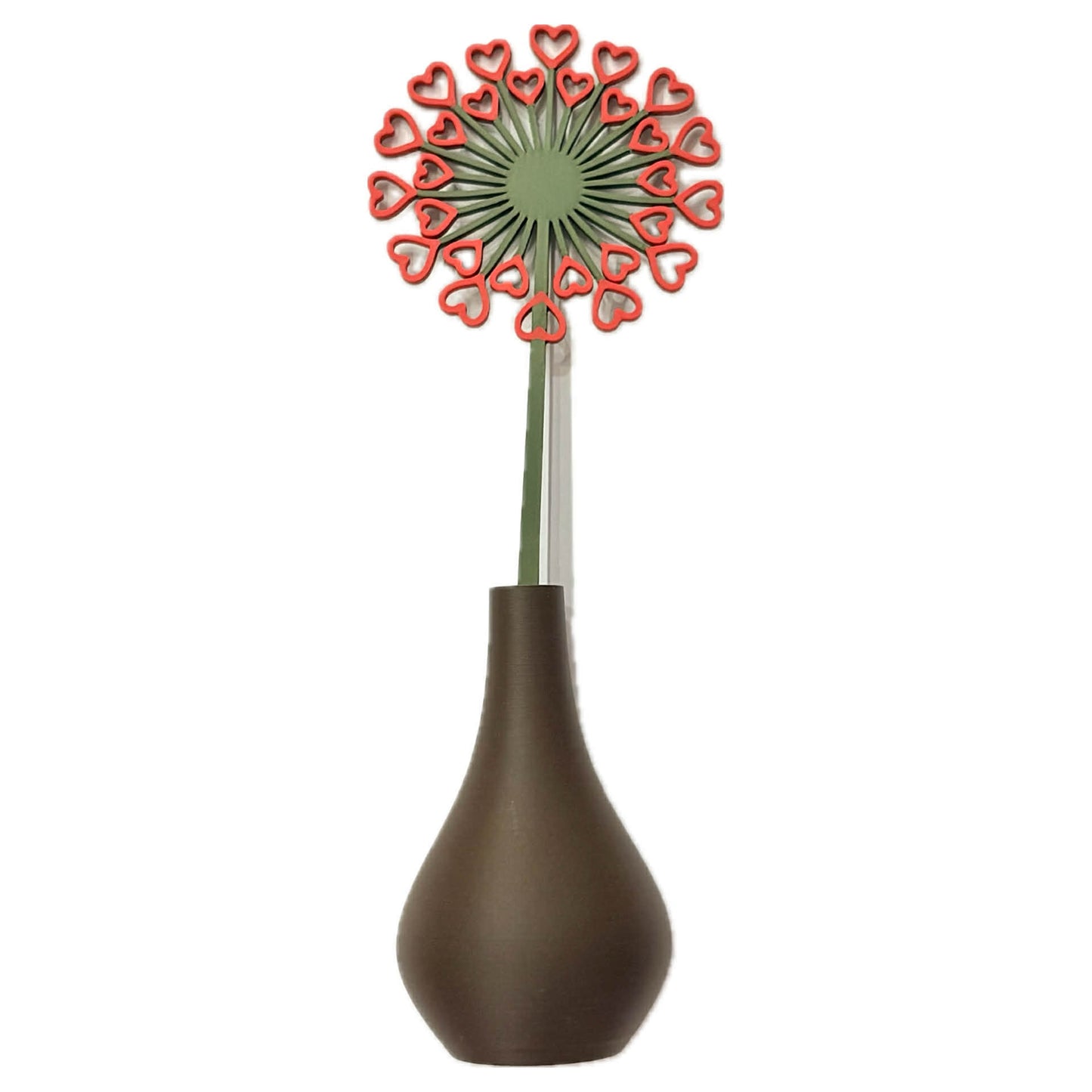 DWAYNSKI.3D - DANDELION HEARTS BLOOMS - MAGNETIC BUD VASE WITH PRINTED FLOWER STEM