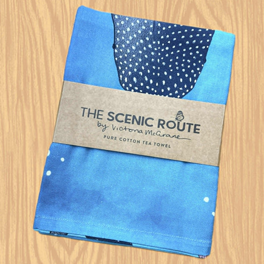 THE SCENIC ROUTE - "WHALESHARK & MERMAID"- Cotton Art Tea Towel