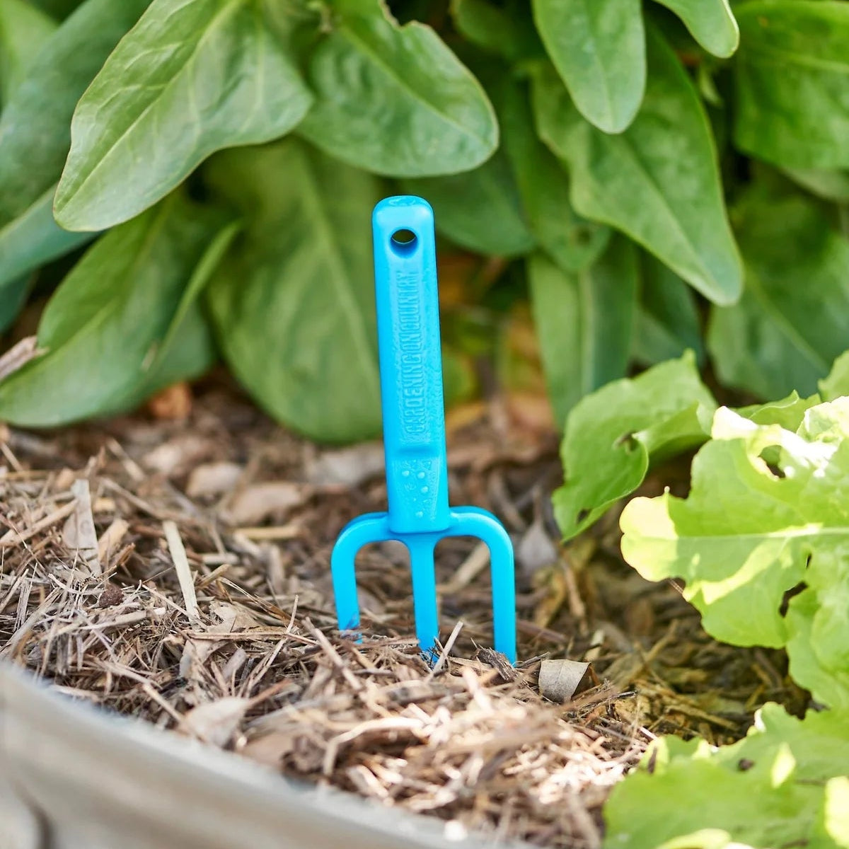 GARDENING ON COUNTRY - Chicky Kids Garden Fork Kakadu Green — Recycled Plastic, Australian Made
