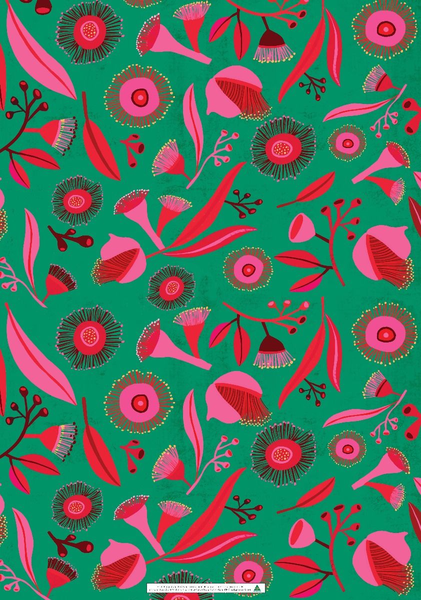 NUOVO - Gift Wrap- Pink & Green Eucalyptus