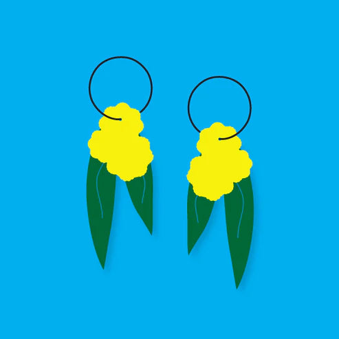 MAKIN' WHOOPEE - "Wattle Ya Know" - Hoop Dangles- Gold Glitter