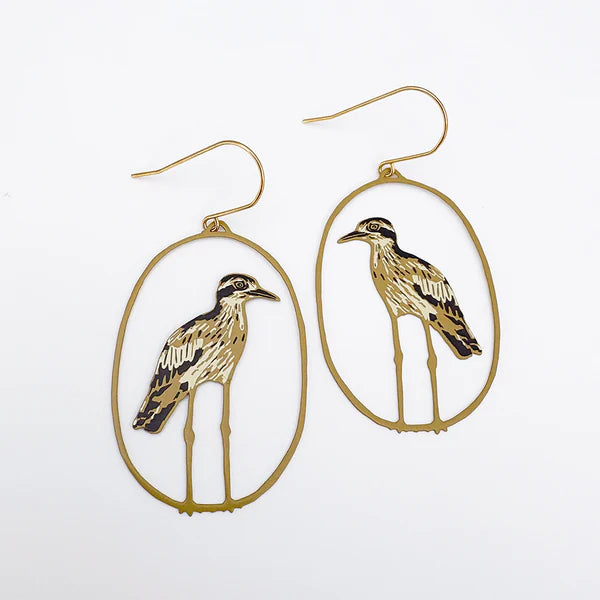 DENZ & CO- Curlews in Brown/Gold - DANGLE EARRINGS