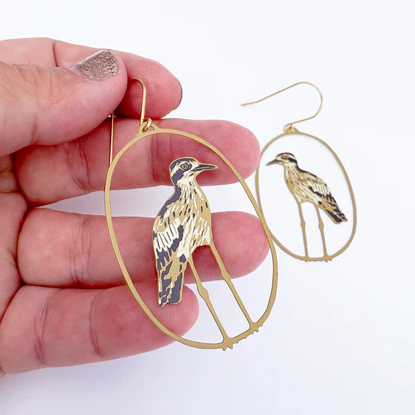 DENZ & CO- Curlews in Brown/Gold - DANGLE EARRINGS