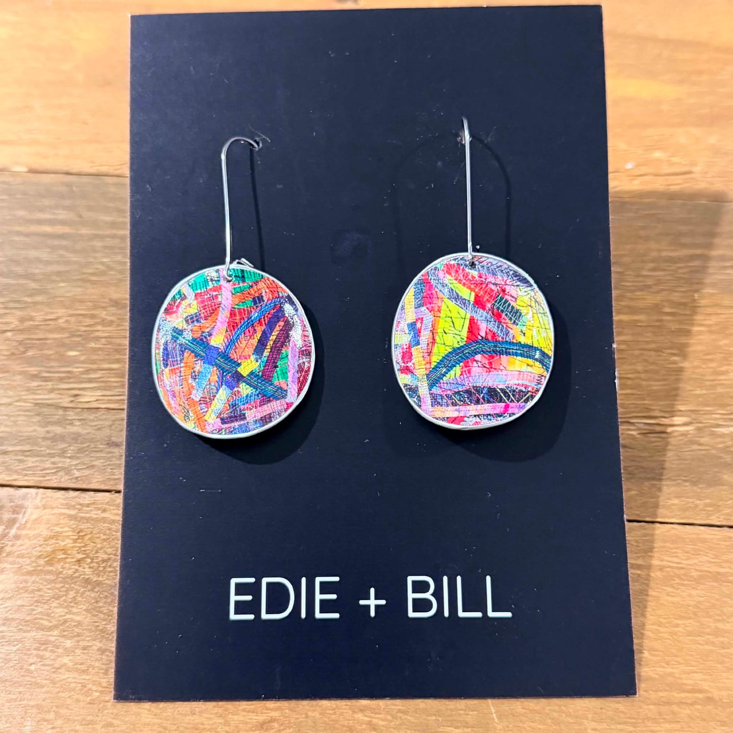 EDIE & BILL- JOSIE SINGLE DROP- Recycled Coffee Pod & Magazine Earrings