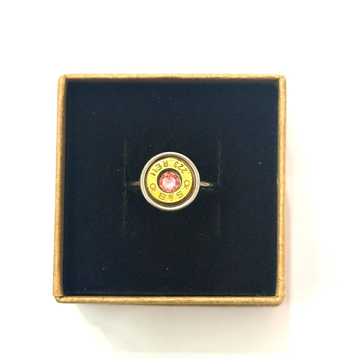 WILD BRASS- Adjustable Rings- Light Pink Swarovski Crystal