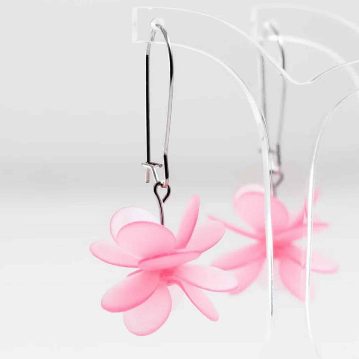 CLAIRE ISHINO- Botanical Peach Pink MATT Blossum Earrings