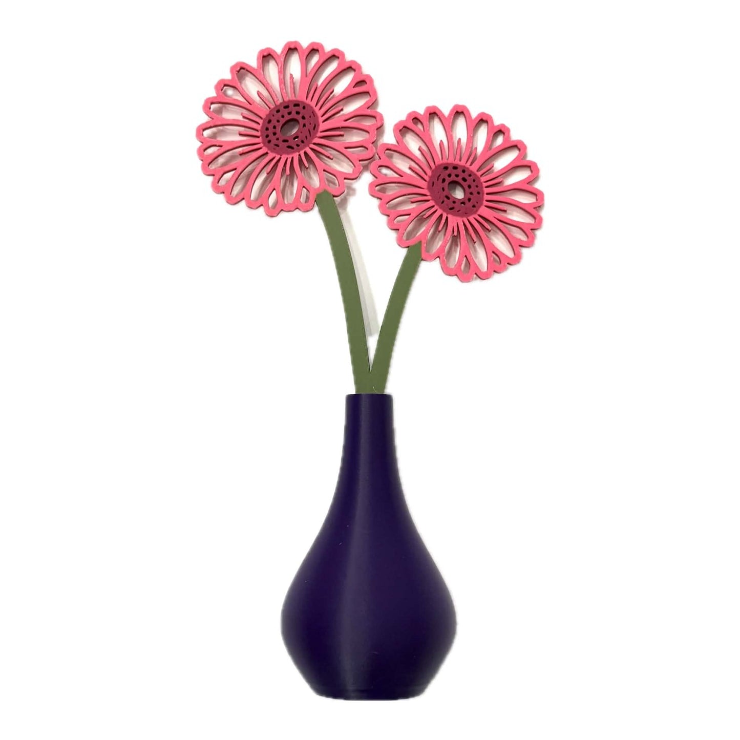 DWAYNSKI.3D - GERBERA PINK- MAGNETIC BUD VASE WITH PRINTED FLOWER STEM