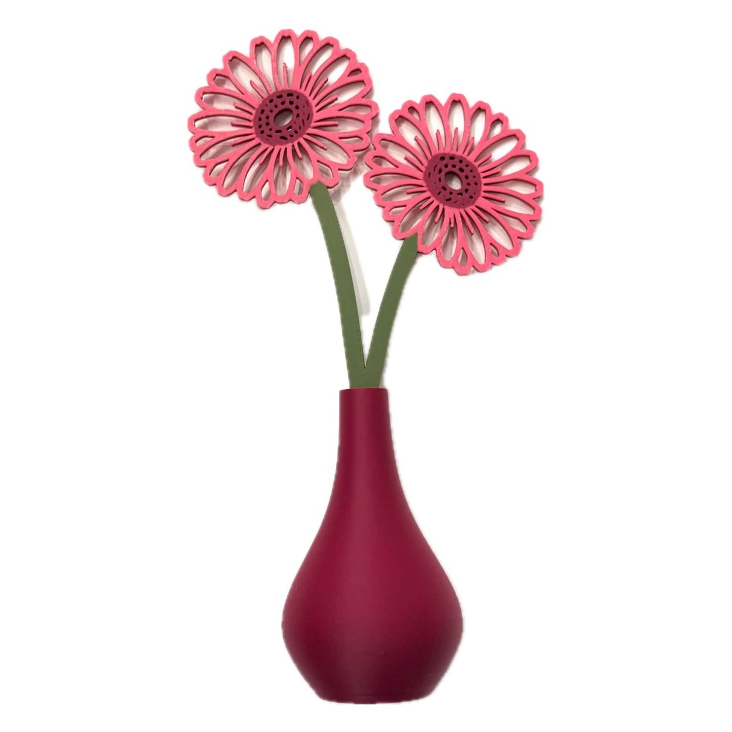 DWAYNSKI.3D - GERBERA PINK- MAGNETIC BUD VASE WITH PRINTED FLOWER STEM