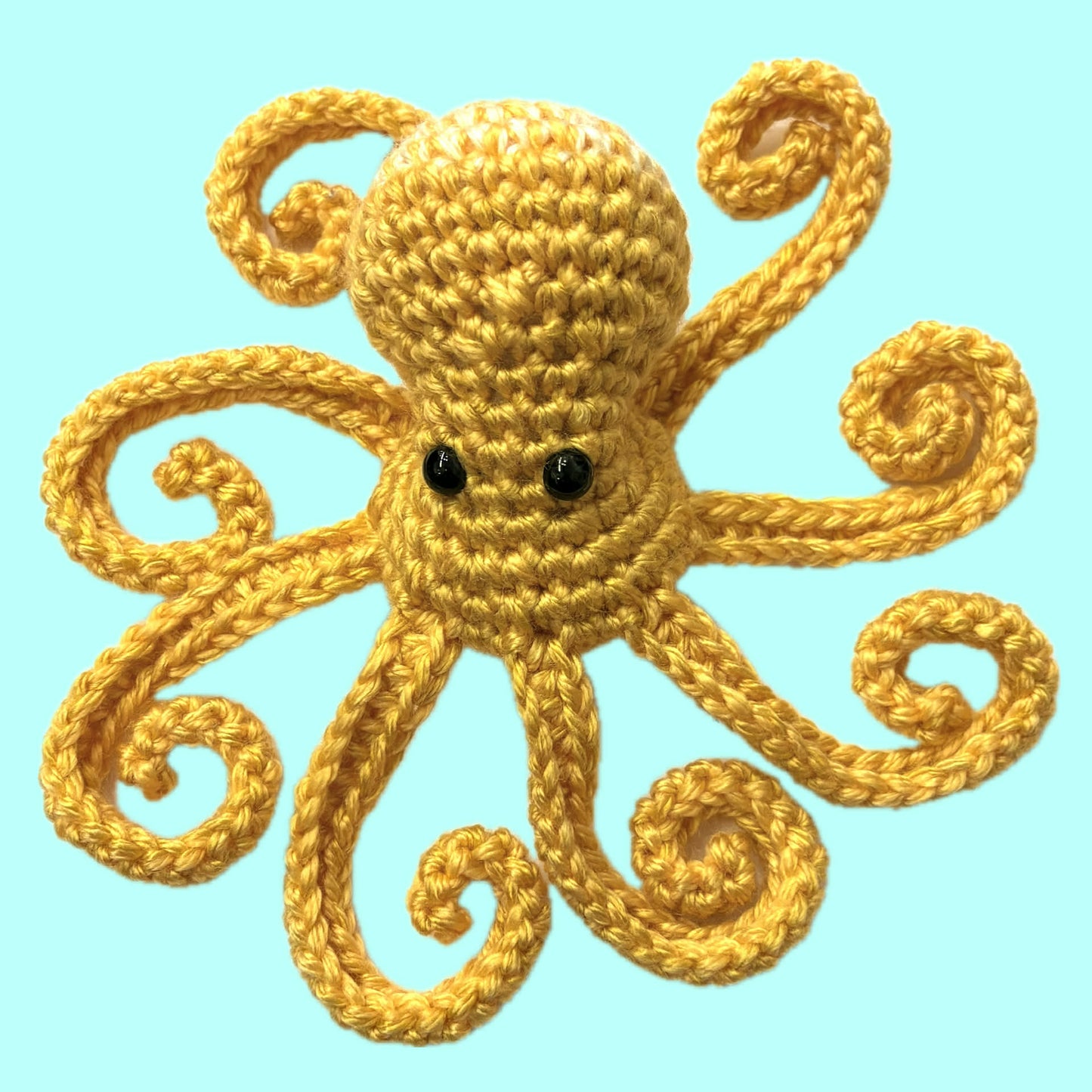 BEAKNITS- CROCHETED OCTOPUS - golden yellows