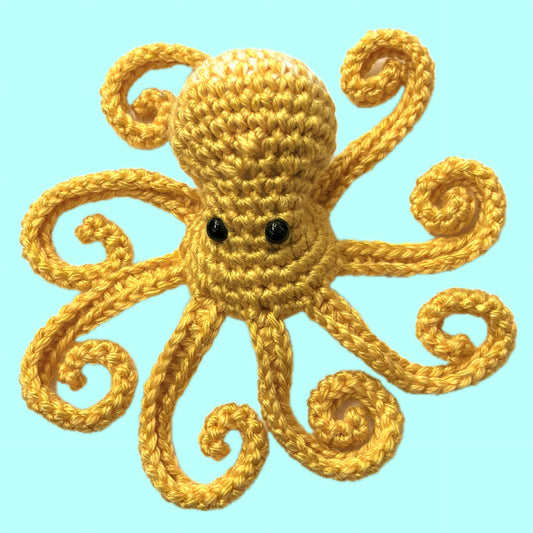 BEAKNITS- CROCHETED OCTOPUS - golden yellows