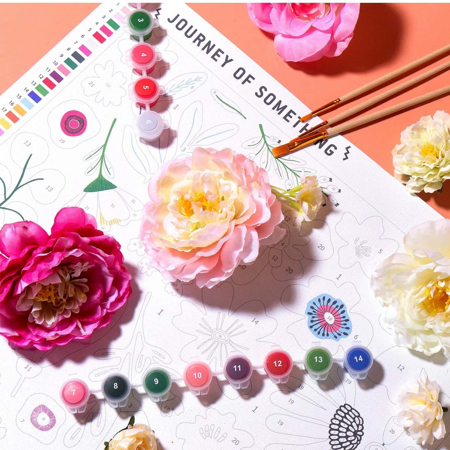 JOURNEY OF SOMETHING- PAINT BY NUMBERS - PRESSED FLOWERS