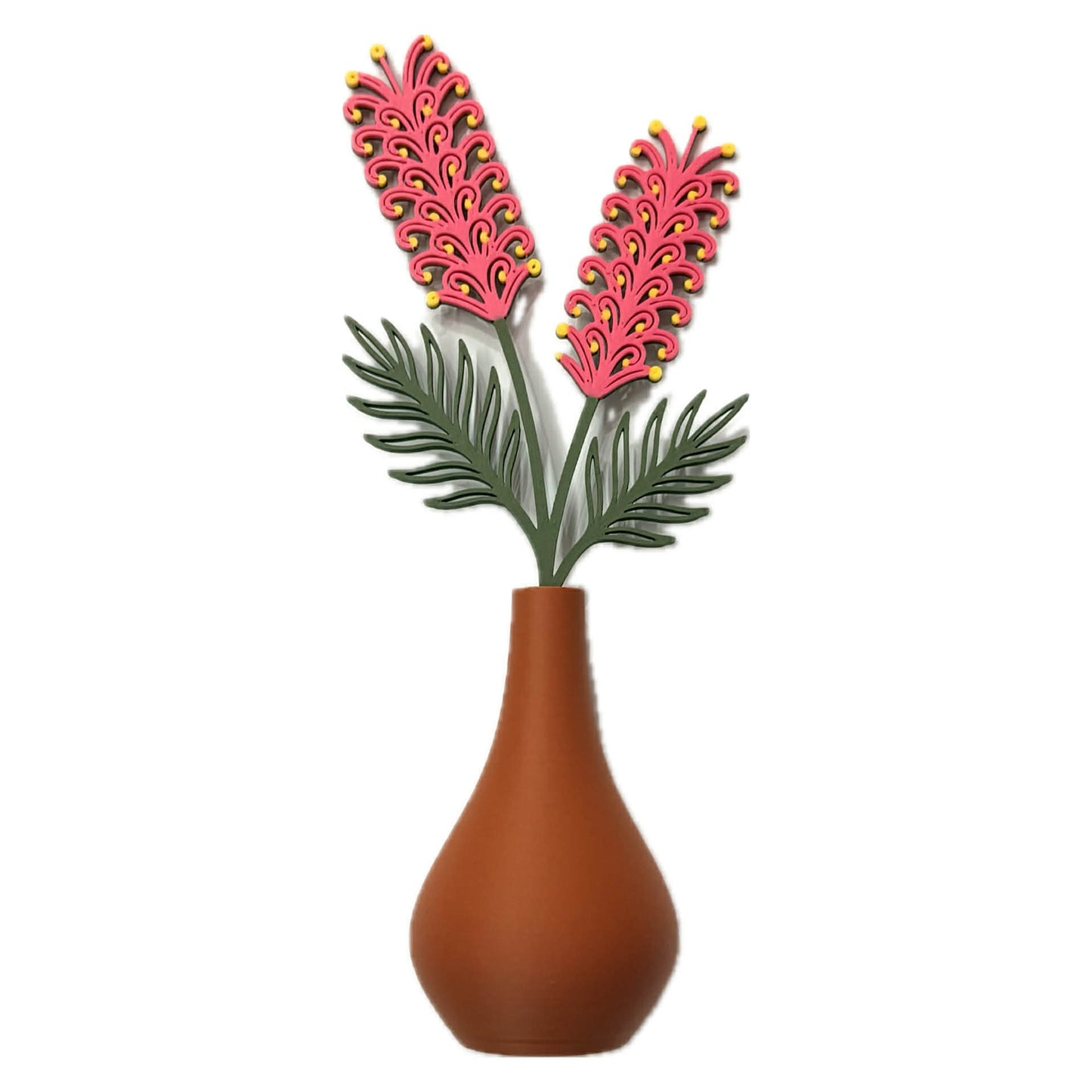 DWAYNSKI.3D - GREVILLIA BLOOMS - MAGNETIC BUD VASE WITH PRINTED FLOWER STEM