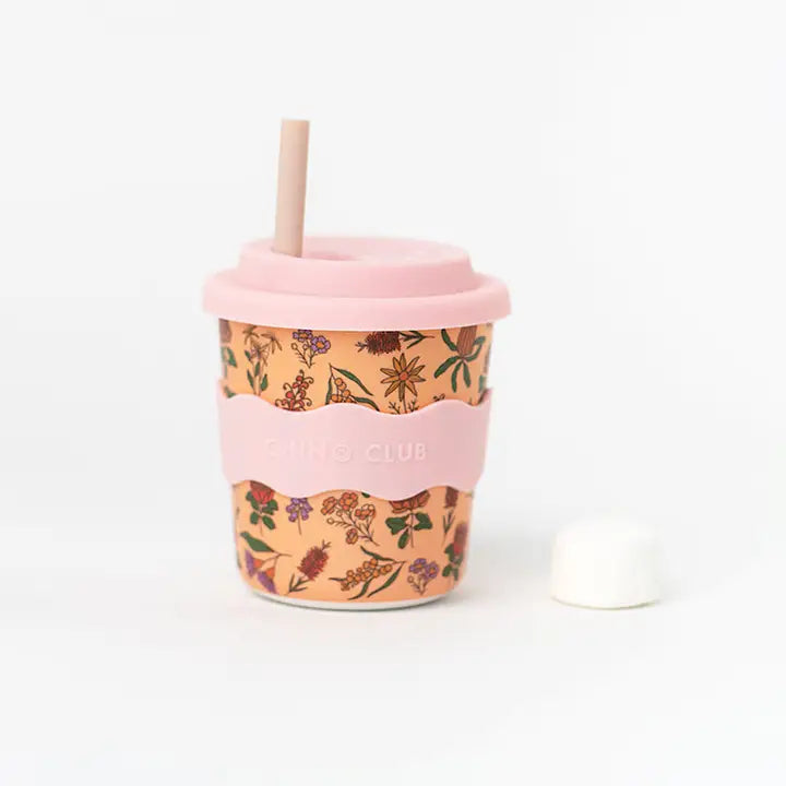 CHINO CLUB- Kids 4oz Reusable Babychino Cup- Australian Flowers