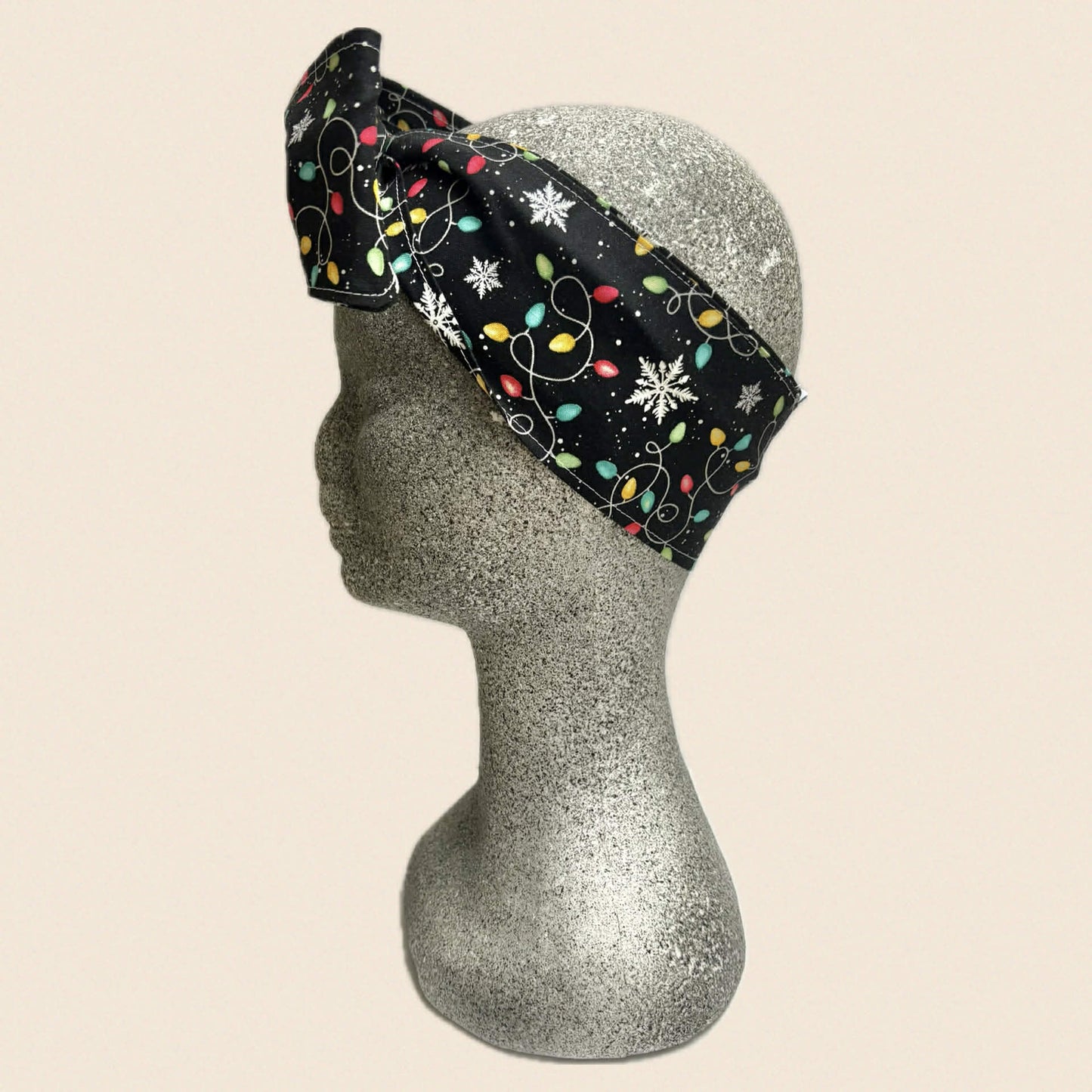 OH SEW ROSY: CHRISTMAS WIRE HEADBAND - Christmas Lights on Black