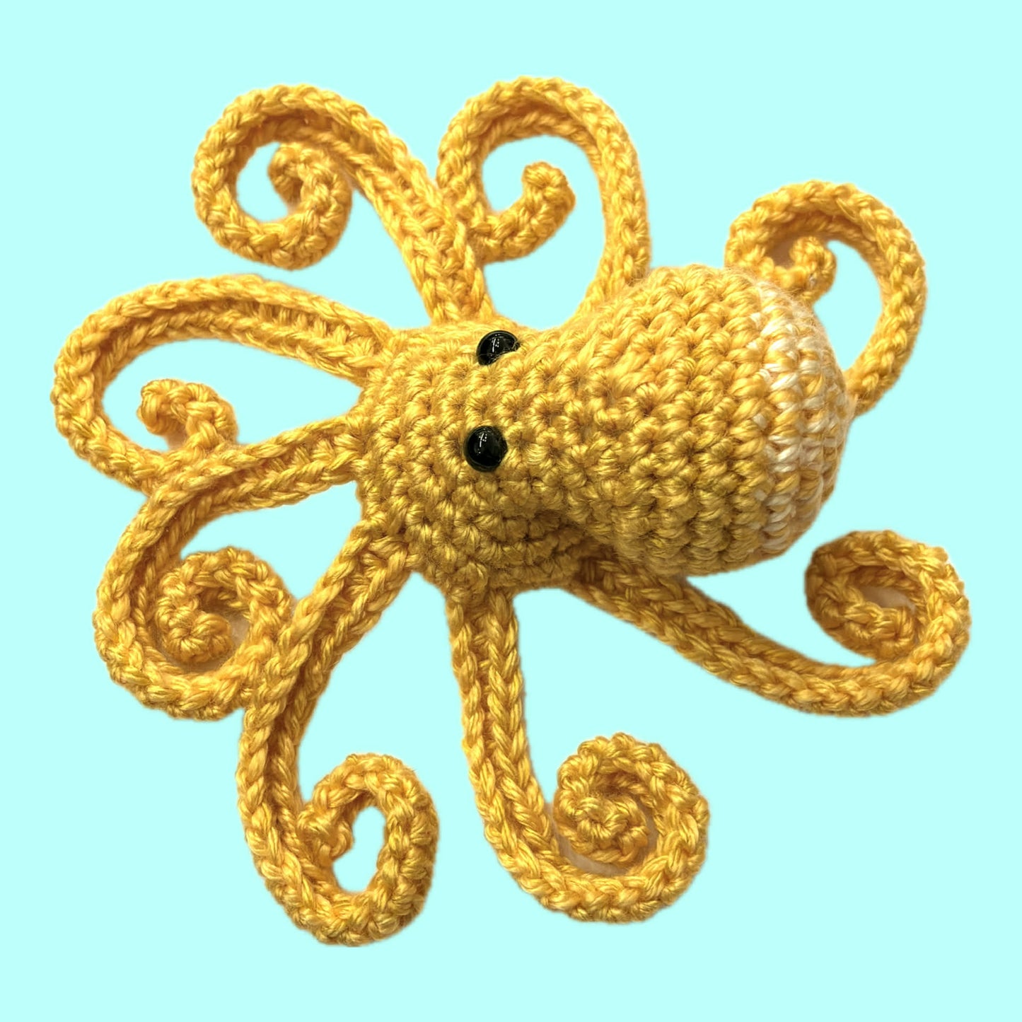 BEAKNITS- CROCHETED OCTOPUS - golden yellows