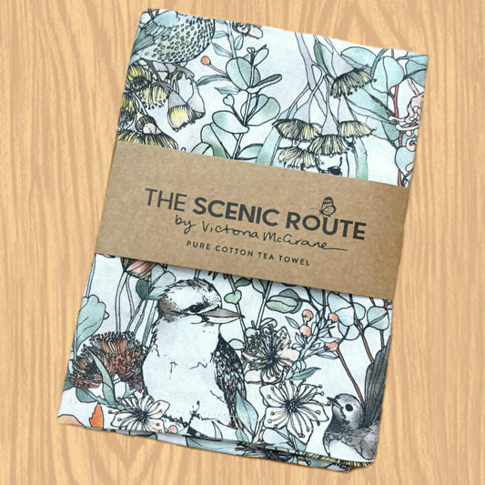 THE SCENIC ROUTE - "AUSTRAIAN FAIRYTALE"- Cotton Art Tea Towel