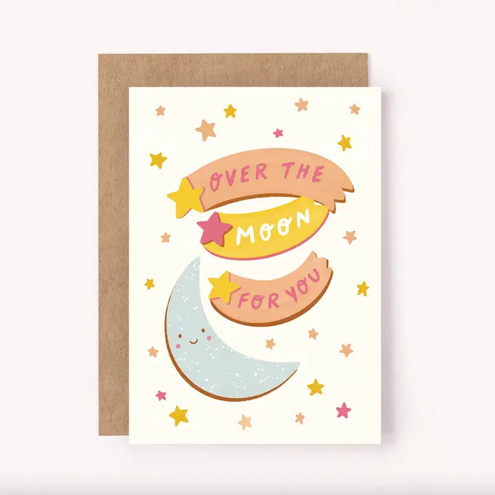 LAUREN SISSONS STUDIO- "Over the Moon" Congratulations Card