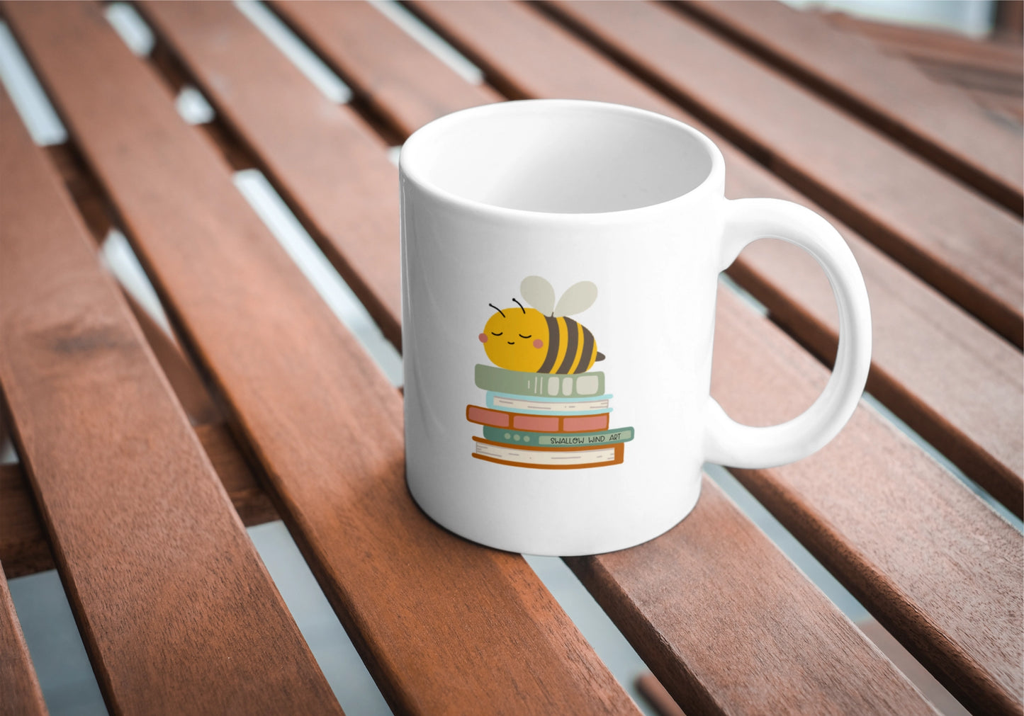 SWALLOW WIND ART - BEES AND BOOKS - VINYL STICKER