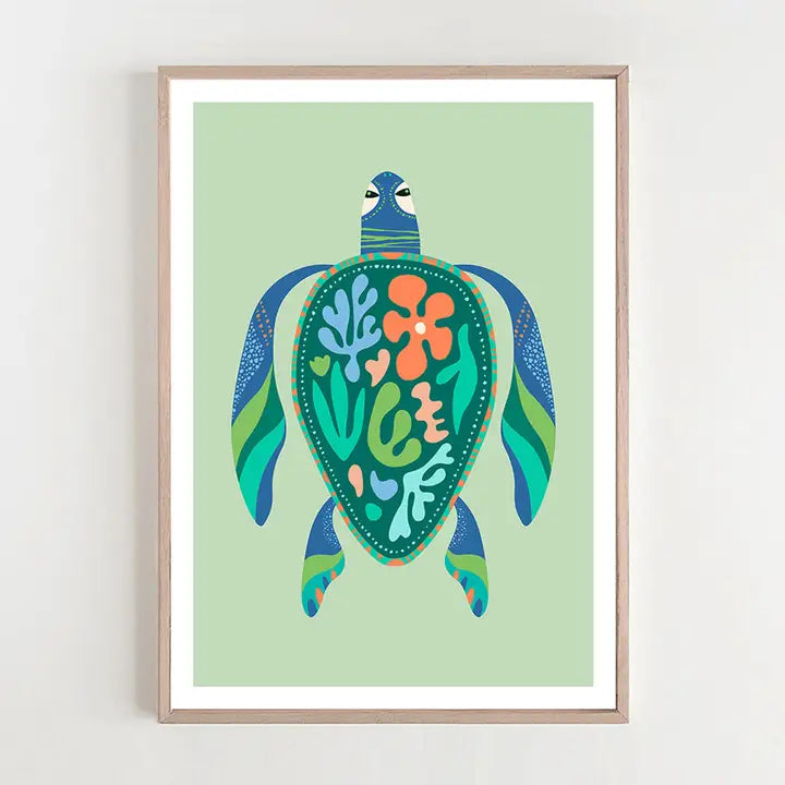 3 BIRDIES STUDIO- "Turtle" A5 Art Print