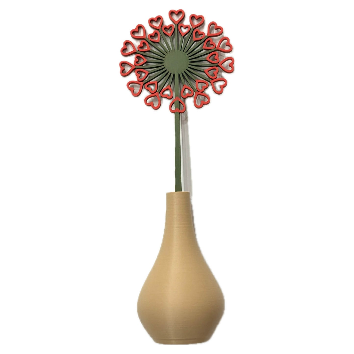 DWAYNSKI.3D - DANDELION HEARTS BLOOMS - MAGNETIC BUD VASE WITH PRINTED FLOWER STEM