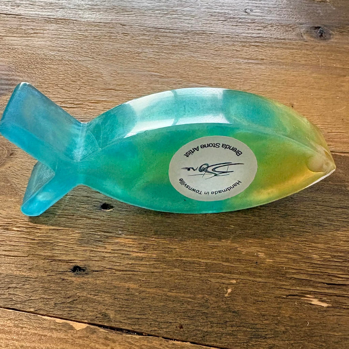 BRENDA STONE ART - Resin Fish Candle Holder 1