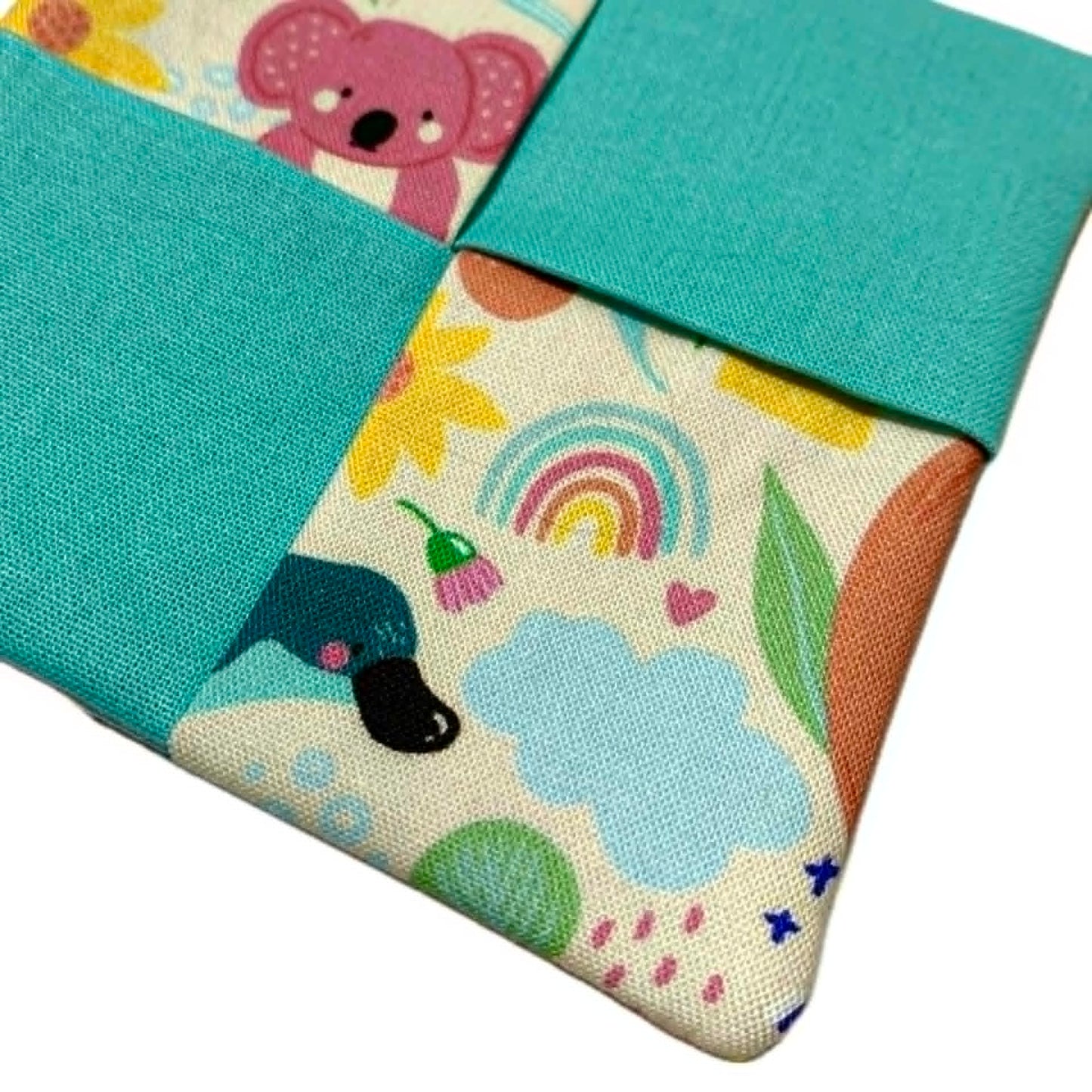 MUMMA WHOOPEE- SINGLE WINE GLASS SLIPPER/COASTERS- "Animal Mix-Up"