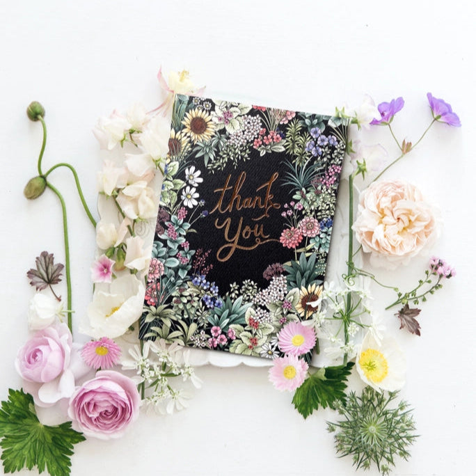TYPOFLORA - "Flower Field Thankyou" GREETING CARD