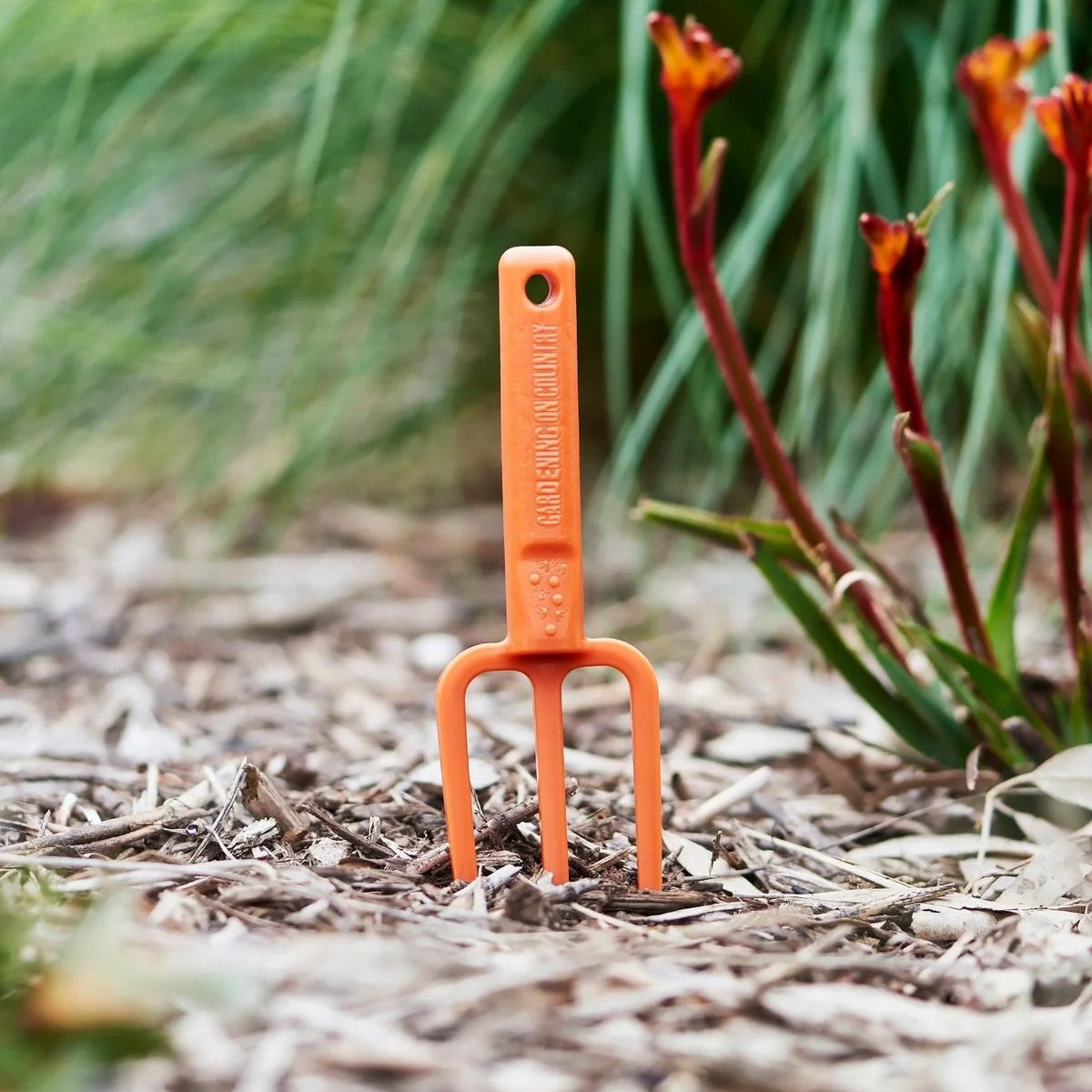 GARDENING ON COUNTRY - Chicky Kids Garden Fork Kakadu Green — Recycled Plastic, Australian Made