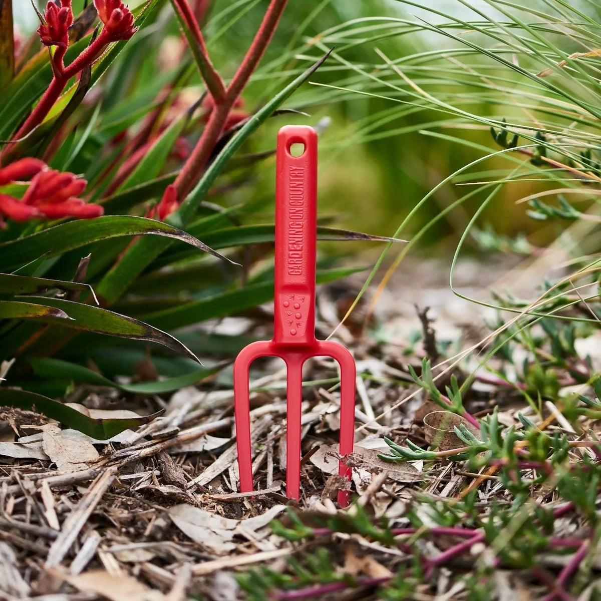 GARDENING ON COUNTRY - Chicky Kids Garden Fork Kakadu Green — Recycled Plastic, Australian Made