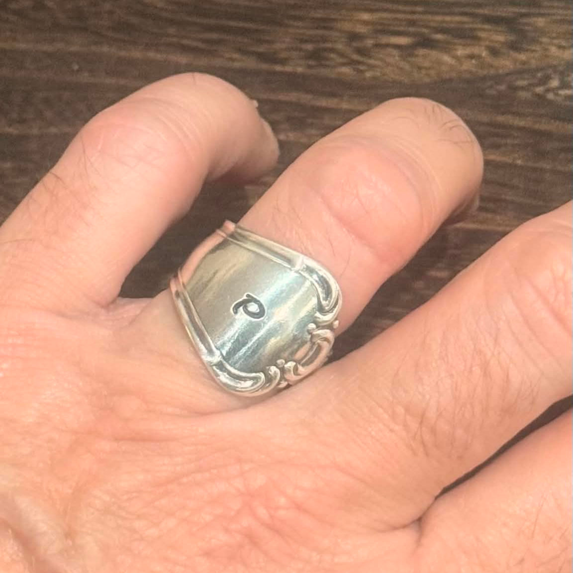 MOLLY MADE - Vintage 'P' Spoon Handle Ring