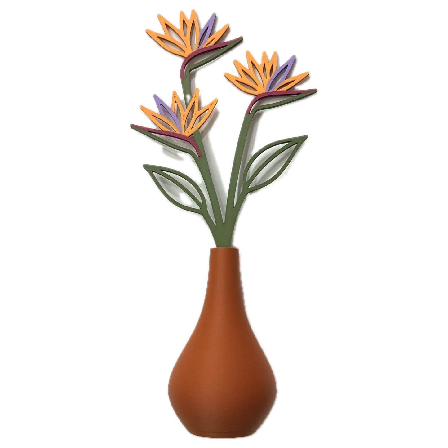 DWAYNSKI.3D - BIRD OF PARADISE - MAGNETIC BUD VASE WITH PRINTED FLOWER STEM